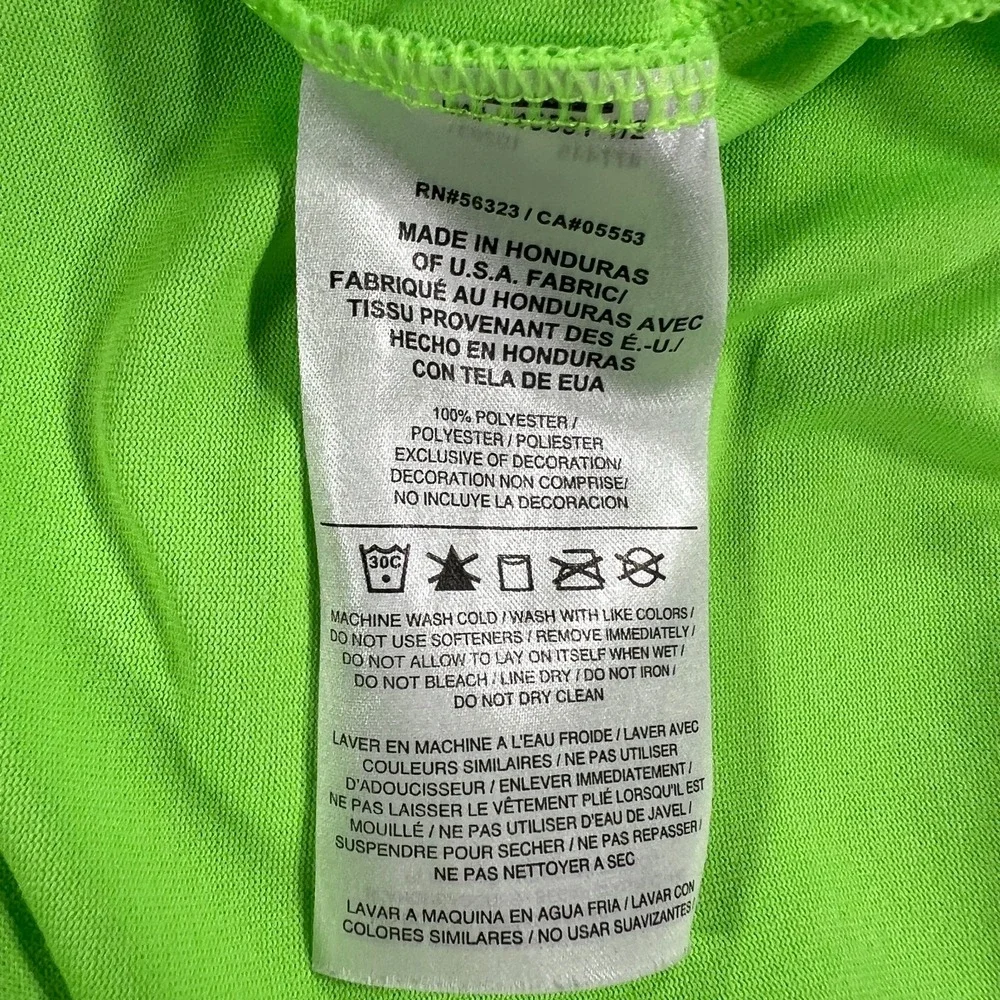 Nike Dri Fit Shirt Womens Large Green Short sleeve V Neck Workout Active Gym